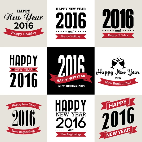 Happy new year typographic  design — Stock Vector