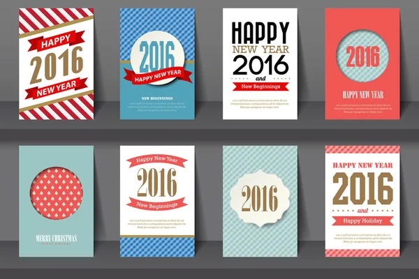 Set van Happy New Year brochures — Stockvector