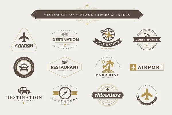 Set of vintage badges — Stock Vector