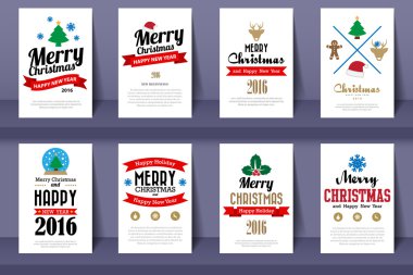 Vintage tarzı Noel broşürleri kümesi