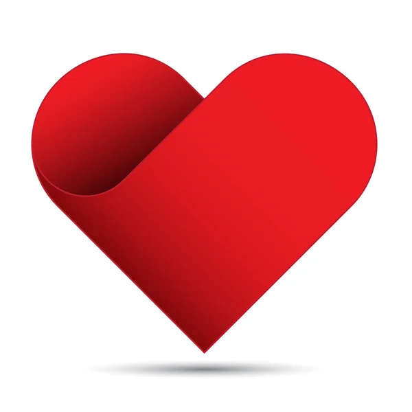 Corazón rojo sobre fondo blanco — Vector de stock