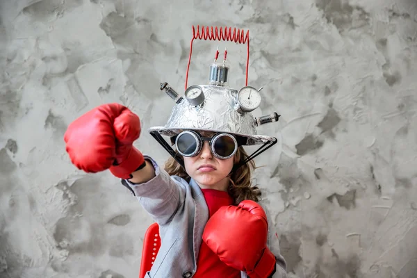 Child with toy virtual reality headset — Stock Photo, Image