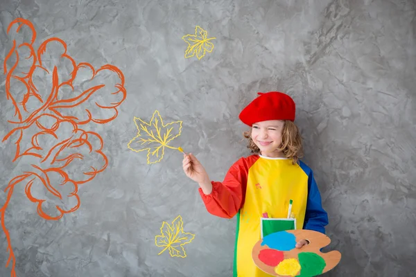 Glückliche Kinderzeichnung — Stockfoto