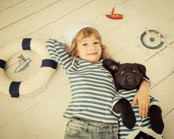 Bambino e cane — Foto Stock