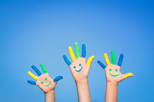 Happy smiley hands — Stock Photo, Image