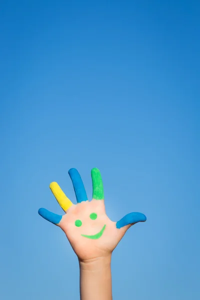 Glad smiley hand — Stockfoto