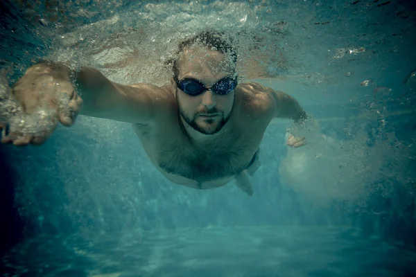 Underwater portrait of young man — Stock Photo, Image