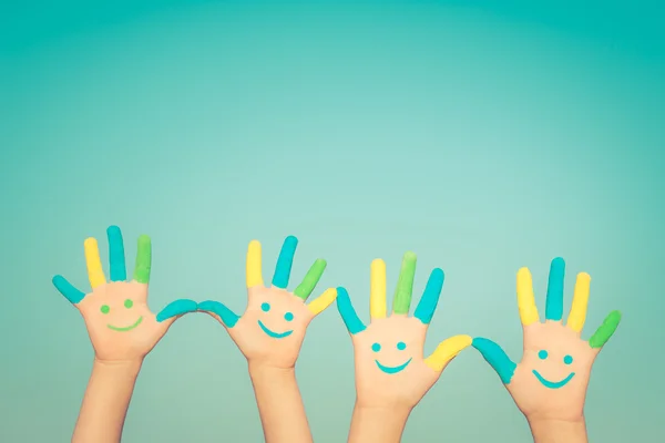 Happy smiley hands — Stock Photo, Image