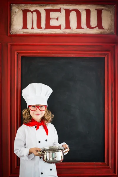 어린이 요리사 요리. 레스토랑 사업 개념 — 스톡 사진