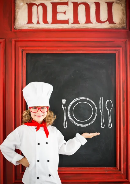Child chef cook. Restaurant business concept