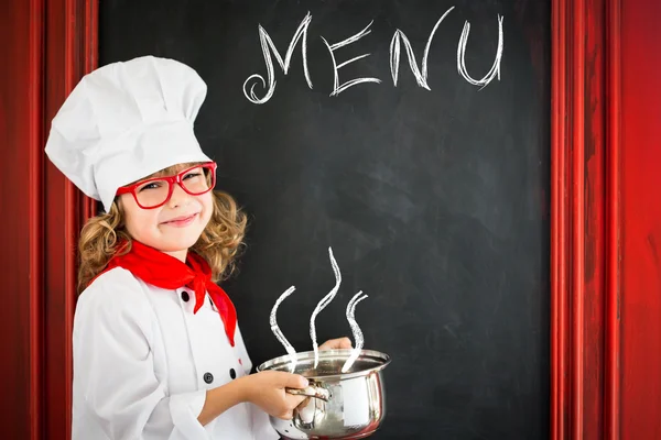 Child chef cook. Restaurant business concept — Stock Image Child chef cook. Restaurant business concept Stock Photo