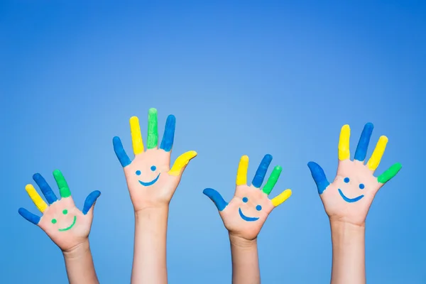 Happy smiley hands — Stock Photo, Image