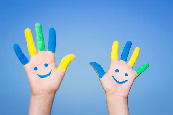 Happy smiley hands — Stock Photo, Image