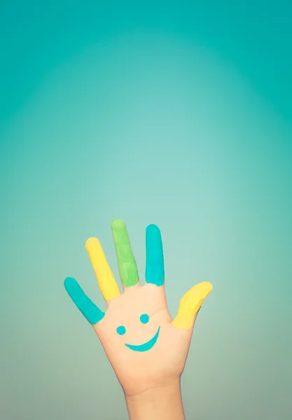 Glad smiley hand — Stockfoto