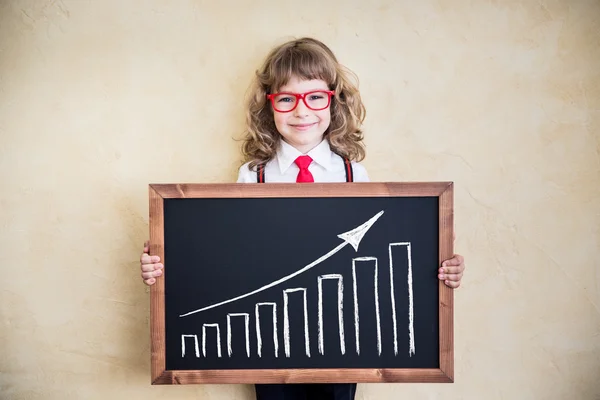 Hild holding blackboard blank — Stock Photo, Image