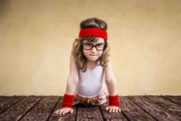 Funny strong child Stock Picture
