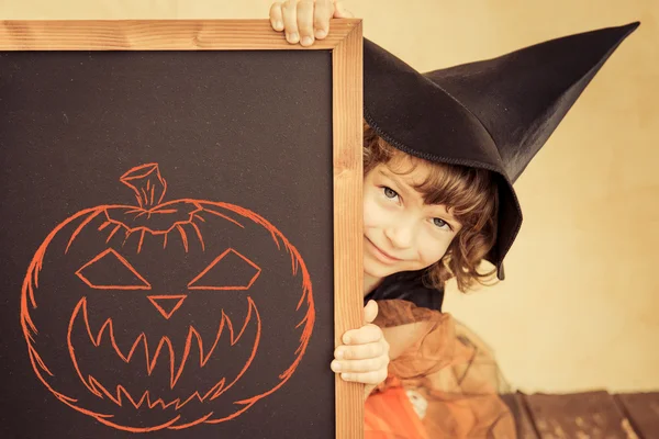 Child dressed witch costume — Stock Photo, Image