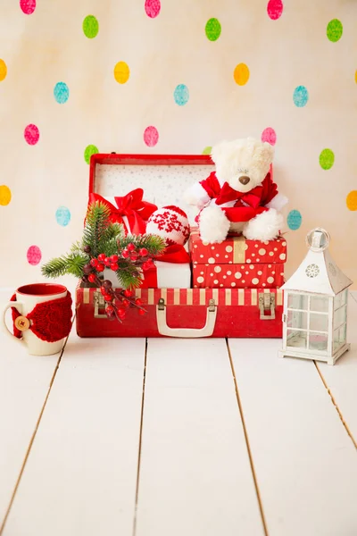 Decorações de Natal e presentes — Fotografia de Stock