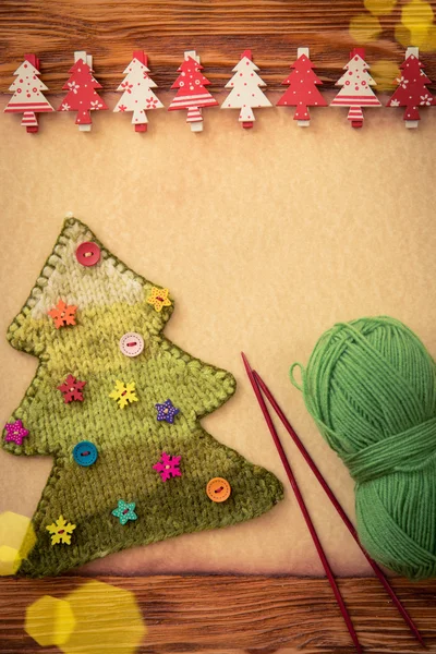 Árvore de Natal tricotada em papel — Fotografia de Stock