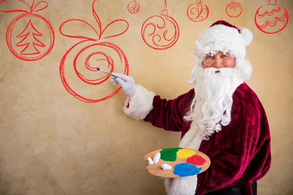 Santa Claus malarz — Zdjęcie stockowe
