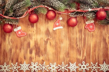 Noel dekorasyonları ahşap üzerine