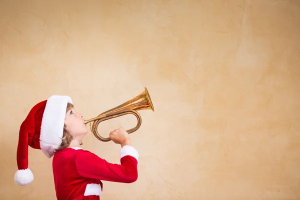 Babbo Natale divertente con megafono disegnato — Foto Stock