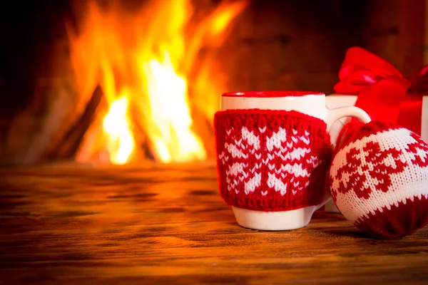 Weihnachten am Kamin — Stockfoto