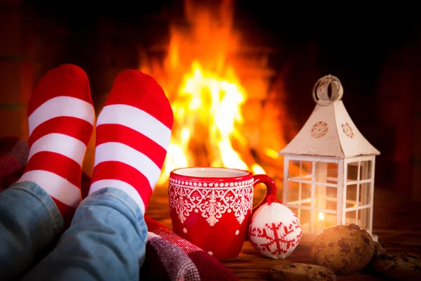 Noel şömine yakın