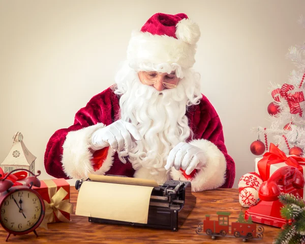 Santa Claus Pfund manuelle Schreibmaschine — Stockfoto