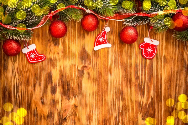 Boże Narodzenie dekoracje na drewno — Zdjęcie stockowe