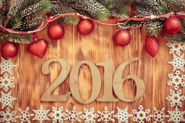 Noel dekorasyonları ahşap üzerine