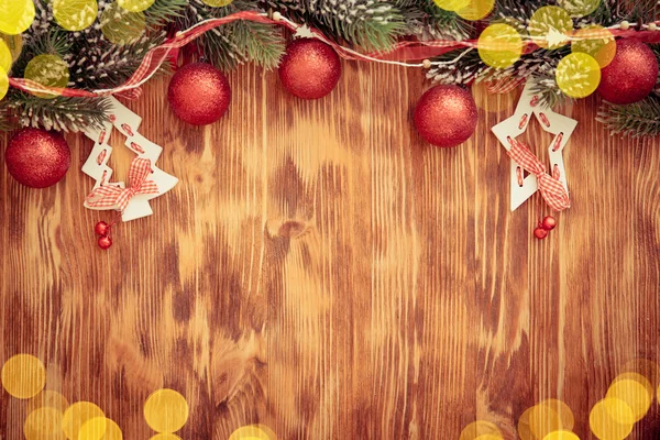 Boże Narodzenie dekoracje na drewno — Zdjęcie stockowe