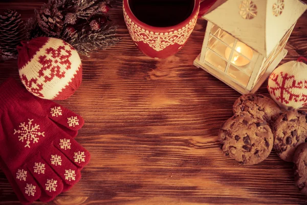 Kerstmis in de buurt van open haard — Stockfoto