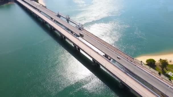 Sarasin Bridge Phuket Thailand Letecký Pohled Top View Sarasin Most — Stock video