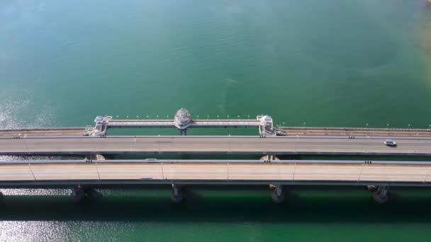 Ponte Sarasin Phuket Tailândia Vista Aérea Vista Superior Transporte Ponte — Vídeo de Stock