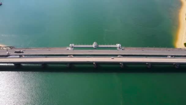 Sarasin Köprüsü Phuket Tayland Sarasin Köprüsü Ulaşımı Deniz Suyunda Otoban — Stok video