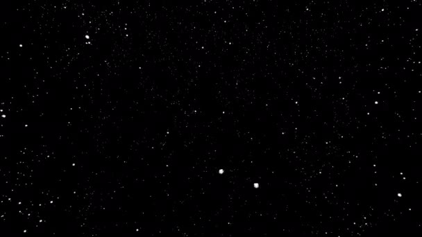 黑色背景的太空中的雪 — 图库视频影像