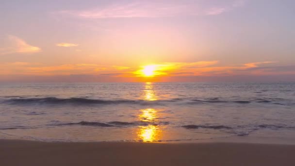 Szene Von Sonnenuntergang Tropischen Strand Meer Neue Normalität Nach Covid — Stockvideo