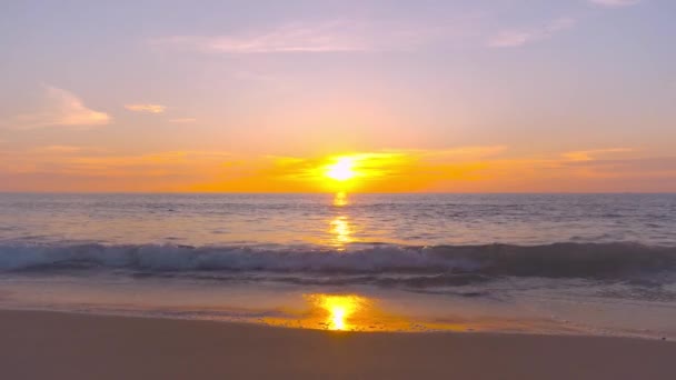 Escena Del Atardecer Playa Tropical Del Mar Nueva Normalidad Después — Vídeo de stock