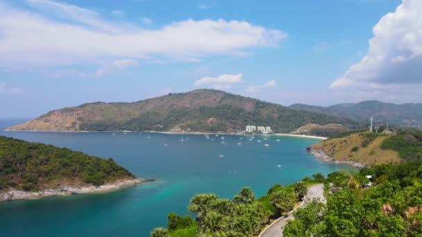 Phuket Thailand Landschaft Luftaufnahme Der Drohne Szene Des Meeres Und — Stockvideo