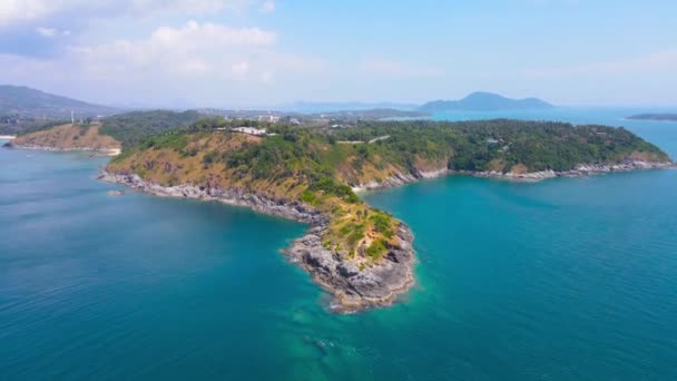 Tajlandia Phuket Widok Lotu Ptaka Scena Krajobrazu Morskiego Wybrzeża Znakach — Wideo stockowe