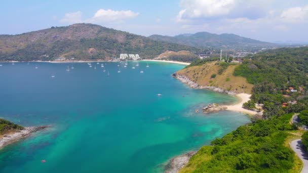 Phuket Thailand Landschaft Luftaufnahme Der Drohne Szene Des Meeres Und — Stockvideo