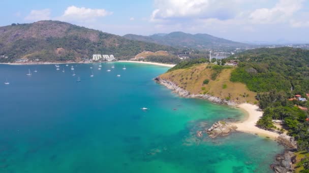 Phuket Tailândia Paisagem Vista Aérea Drone Cena Paisagem Costa Marcas — Vídeo de Stock