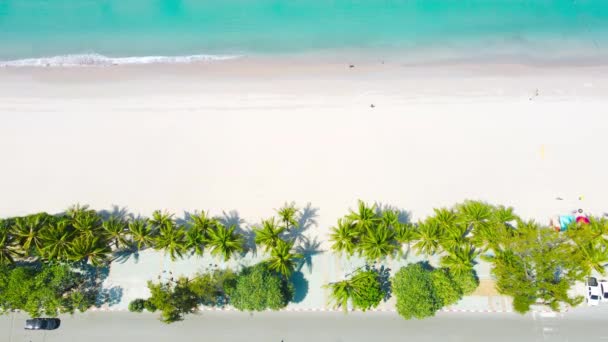 Пляжний Сервант Вигляд Повітря Мальовничий Пляжний Білий Пісок Блакитне Море — стокове відео