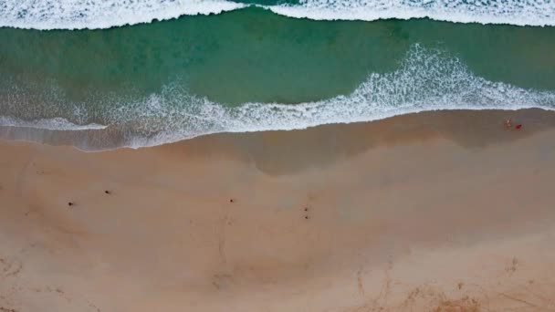 Πάνω Άποψη Αεροφωτογραφία Drone Πάνω Από Την Παραλία Θάλασσα Όμορφα — Αρχείο Βίντεο
