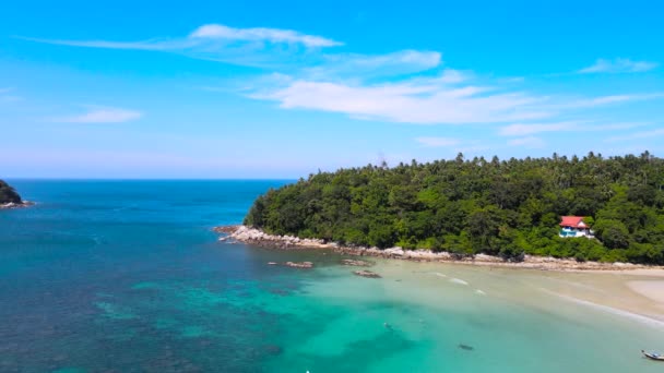 Efter Covid Phuket Thailand Flygfoto Över Tropiska Havet Antenn Landskap — Stockvideo