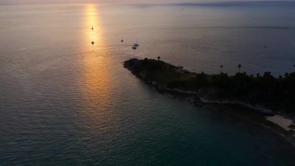 Προώθηση Ορόσημα Cape Viewpoint International Στο Χρόνο Ηλιοβασιλέματος Αεροφωτογραφία Του — Αρχείο Βίντεο