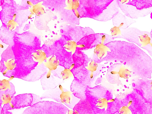 エキゾチックな水着デザイン ハワイのアクエレルプリント 夏の花の背景 植物花イラスト ヴィンテージ牡丹エコレポート 水彩バラ 葉のシームレスなパターン — ストック写真