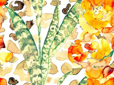 Tropik, pürüzsüz desen. 