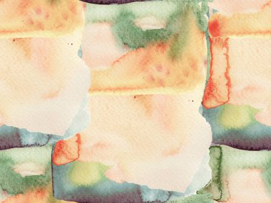 Geometrik Suluboya Kumaş Tasarımı. Sıvı, dikişsiz kiremit. Psikedelik Kâğıt. Klasik Doku İllüstrasyonu. Yeşil ve kırmızı suluboya desensiz. Soyut Doku Arkaplanı.